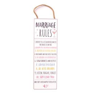 Love Life Wall Plaque - Marriage Rules 30cm