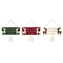 REDUCED All I Want For Christmas Plaque 3 Assorted