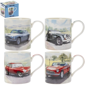 Classic Cars Mug 4 Assorted