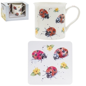 Country Life Ladybirds Mug And Coaster