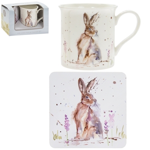 Country Life Hare Mug And Coaster Set