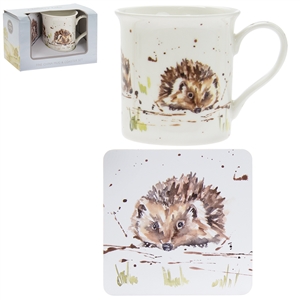 Country Life Hedgehogs Mug And Coaster Set