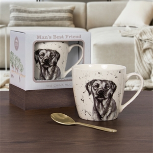 DUE END OF FEB Mans Best Friend Black Labrador Mug