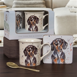 DUE END OF FEB Mans Best Friend Dachshund Mug & Coaster Set