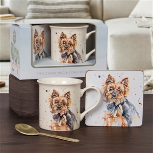 DUE END OF FEB Mans Best Friend Yorkshire Terrier Mug & Coaster Set