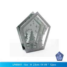 Silver LED Christmas Tree And Reindeer Scene