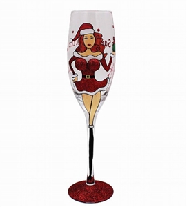 REDUCED Christmas Booby Champagne Flute