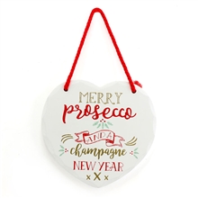 REDUCED Merry Prosecco Heart Plaque