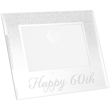 Silver Glitter Happy 60th Frame