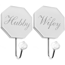 REDUCED Hubby And Wifey Wall Hook Set