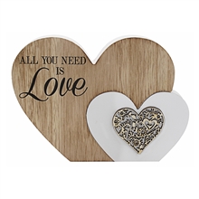 Double Heart Mantle Plaque Love