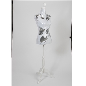 White And Silver Sequin Mannequin