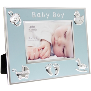 Blue Frame Designed For a Baby Boy. 10 X 15cm Frame