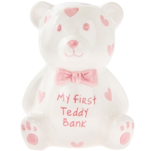 My First Teddy Bank Pink 12cm