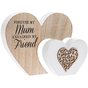 Sentiments Double Heart Mum Mantle Plaque