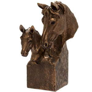 Reflections Bronzed Double Horses Bust Ornament