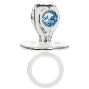 Silver Plated Dummy With Blue Diamante Gems