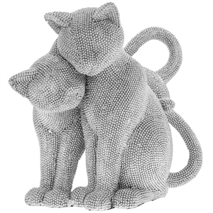 Double Diamante Cats Figurine