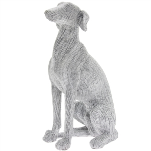 Sitting Diamante Greyhound Dog Figurine
