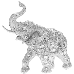 Silver Decorative Elephant with a Diamante Design