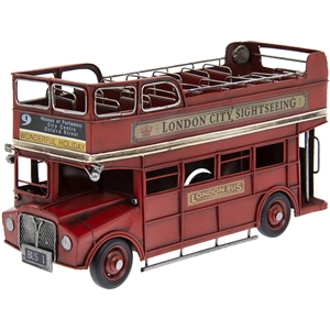 Vintage Red Open Top London Double Decker Bus 