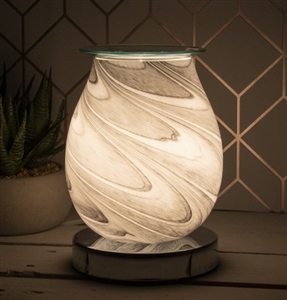 Glass Aroma Lamp with Touch Sensitive Base - Grey Marble