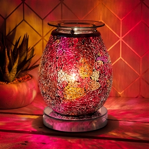 Glass Mosaic Touch Aroma Lamp - Ruby Eggshell