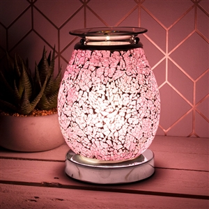 Glass Mosaic Touch Aroma Lamp - Pink