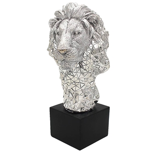 Silver Art Lion Bust