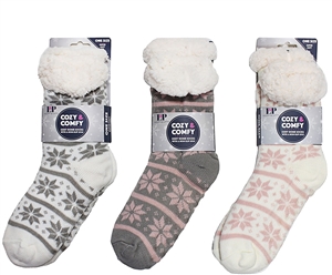 Ladies Soft And Cozy Snowflake Socks