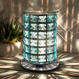 Crystal Touch Sensitive Aroma Lamp Silver & Teal