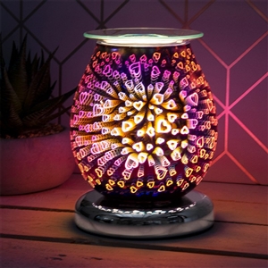 Touch Sensitive Round Aroma Lamp - Purple Hearts