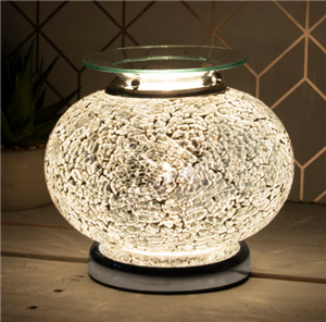 Aroma Lamp Wide Silver Mosaic
