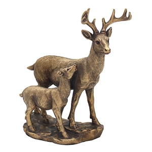 Bronzed Deer And Fawn Ornament