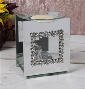 Mirror Diamante Oil Burner Square