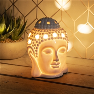Ceramic Buddha Aroma Lamp - White