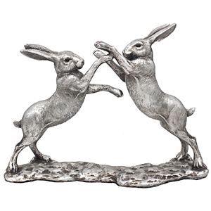 Silver Hare Playing Hares