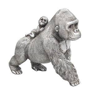 Silver Gorilla With Baby