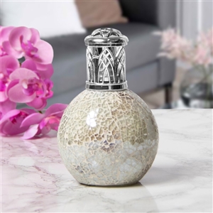 Glass Mosaic Fragrance Lamp - White 16cm