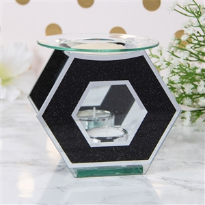 Black Glitter Hexagon Oil/Wax Warmer