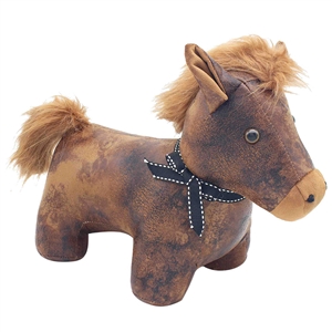 Faux Leather Pony Doorstop