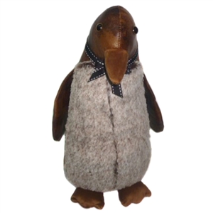 Faux Leather Penguin Doorstop