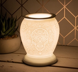 Aroma Lamp With Etched Skull Design 16cm
