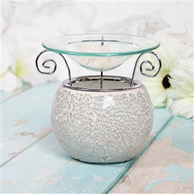 DUE MAY Round Mosaic Oil/Wax Warmer Pearlised