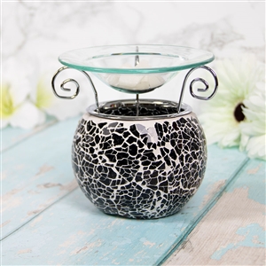 DUE MAY Round Mosaic Oil/Wax Warmer Black