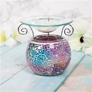 DUE MAY Round Mosaic Oil/Wax Warmer Multi Coloured