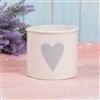 Medium White Planter With Single Heart 12cm