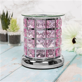 DUE MAY Glass Crystal Oil/Wax Warmer Pink