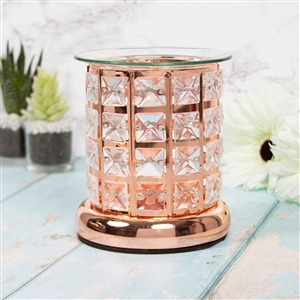 DUE MAY Glass Crystal Oil/Wax Warmer Rose Gold
