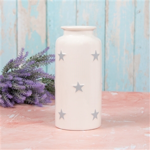 Medium White Vase With Stars 22cm